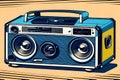 Fantasy retro stereo boom box