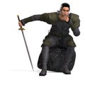 Fantasy Rogue with Sword Royalty Free Stock Photo
