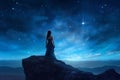 Fantasy romance novel stars sky. Generate Ai Royalty Free Stock Photo