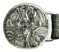 Fantasy round belt buckle Four elements