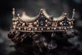 Fantasy royal crown, fairytale precious jewellery. Royalty Free Stock Photo