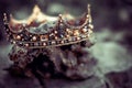 Fantasy royal crown, fairytale precious jewellery. Royalty Free Stock Photo