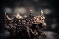 Fantasy royal crown, fairytale precious jewellery. Royalty Free Stock Photo