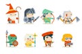 Fantasy RPG Game Character Icons Set Vector