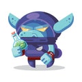 Fantasy RPG Game Character monsters and heros Icons Illustration. evil goblin rogue, ninja, thief with poison bottle