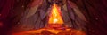 Fantasy rpg game volcano cave portal background