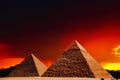 Fantasy scene of giza pyramids Royalty Free Stock Photo