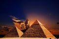 Fantasy scene of giza pyramids Royalty Free Stock Photo