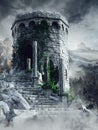 Ruined tower in the mountains
