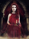Vampire woman with a candle