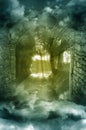 Fantasy scenery through arch Royalty Free Stock Photo