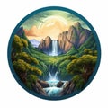 Fantasy Scenery Waterfall Logo Inspired By Mark Henson