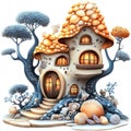 Fantasy Seashell House Illustration Royalty Free Stock Photo