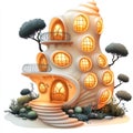 Fantasy Seashell House Illustration Royalty Free Stock Photo
