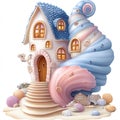 Fantasy Seashell House Illustration Royalty Free Stock Photo