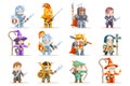 Fantasy set rpg game heroes character vector icons flat design vector illustration Royalty Free Stock Photo