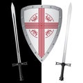 Fantasy shield and swords Royalty Free Stock Photo