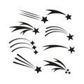 Fantasy shooting stars icons. Star icon. Vector illustration. Royalty Free Stock Photo