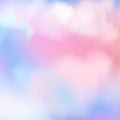 Fantasy Sky Background with Cute Pastel Colours in Realistic Style. Pink Blue Clouds. Baby Unicorn Wallpaper. Vector Illustration