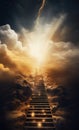 fantasy sky. heaven and hell. stairway to heaven. Royalty Free Stock Photo