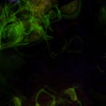 Fantasy smoke swirls in bright neon green, abstract mist Royalty Free Stock Photo