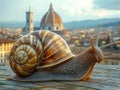 Fantasy Snail in the City Royalty Free Stock Photo