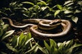 A fantasy snake close up. Ai generated. Illustrations. Royalty Free Stock Photo