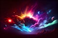 Fantasy space background with stars and nebula. AI Generative Royalty Free Stock Photo