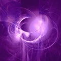 fantasy space illustration of a purple planet in deep space, wallpaper