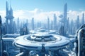 Space fantasy building future planet science fiction city alien futuristic Royalty Free Stock Photo