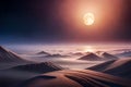 Fantasy space with moon photo realistic,