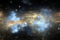 Fantasy space nebula. Giant interstellar cloud with stars