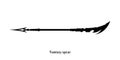 Fantasy Spear Black Silhouette. Isolated Dark Knight Weapon. Medieval Warrior Lance. Orc Blade Icon