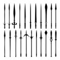 fantasy spear silhouettes Royalty Free Stock Photo