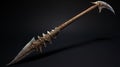 Fantasy Spiked Sword With Detailed Design On Black Background
