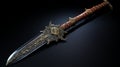 Fantasy Spiked Sword With Ornate Design - 3d Model
