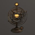 Fantasy steampunk armillary sphere styled lamp