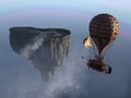 Fantasy Steampunk Floating Island Balloon Royalty Free Stock Photo