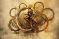 steampunk olympic games illustration generative ai