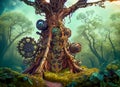 Fantasy Steampunk Tree, Woods, Forest