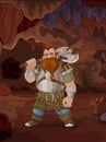 Fantasy Style Dwarf in the Magic Cave