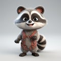 Fantasy Style Little Cute Raccoon 3d Model In Unreal Engine Style