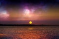 Fantasy sunset over sea Royalty Free Stock Photo