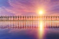 Fantasy sunset over U Bein Bridge in Myanmar