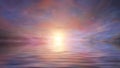 Fantasy sunset sunrise on sea panorama, bright beautiful sunset colored clouds. Reflection sky and sun at dawn in water. Sun set Royalty Free Stock Photo