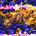 Fantasy surreal blue yellow and pink background in marble design