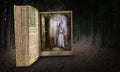 Fantasy Surreal Medieval Wizard, Book Royalty Free Stock Photo