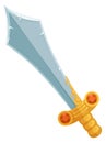 Fantasy sword icon. Cartoon sharp blade weapon