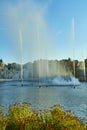 Fantasy themed amusement park Efteling. Unusual fountains with fire