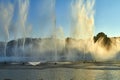 Fantasy themed amusement park Efteling. Unusual fountains with fire